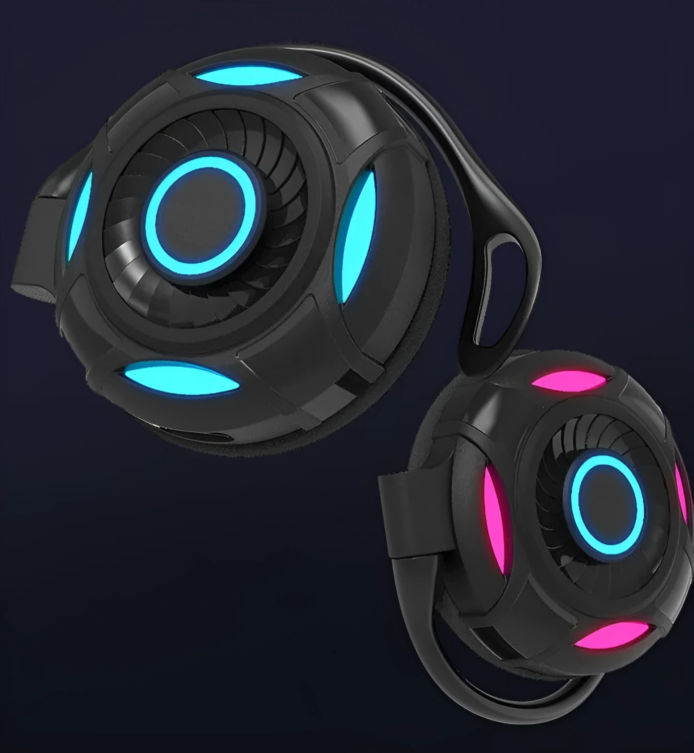 Black wireless Bluetooth earphones with hanging ear design for gaming