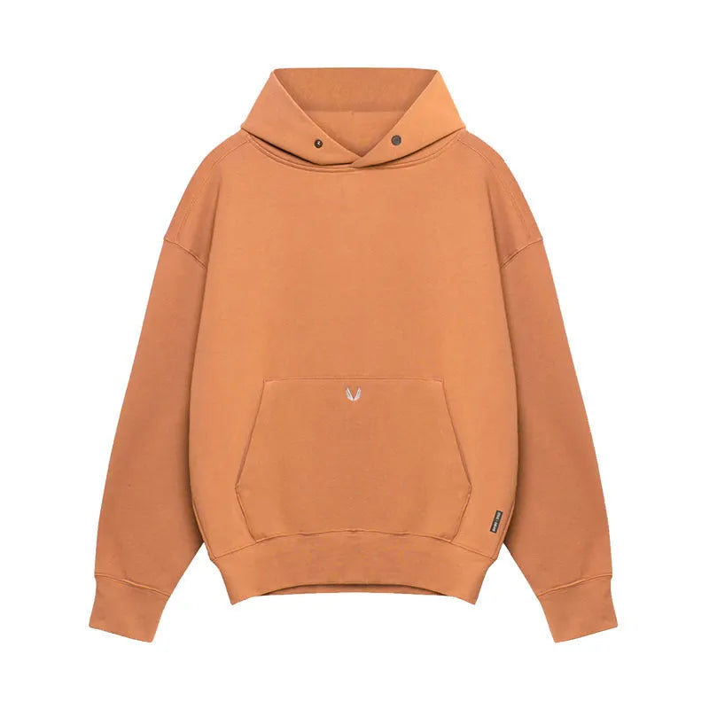 Men's cotton casual sports jacket pullover in loose fit, available in black, white, orange, gray, and rouge pink
