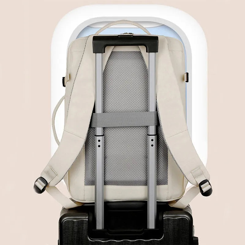 Waterproof Oxford cloth laptop backpack in multiple colours, showing front pockets and 15.6 inch laptop compartment.
