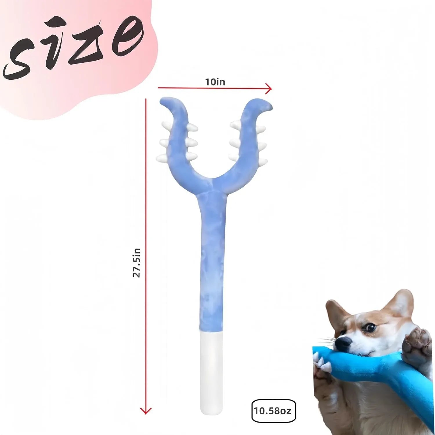 70cm blue plush cat wand toy with soft tip for interactive indoor play with cats