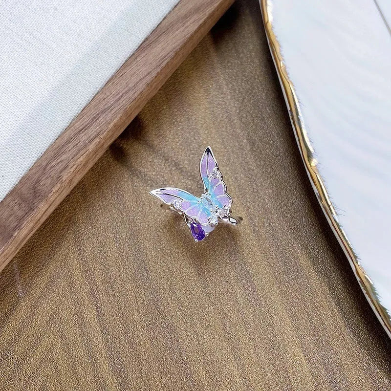 Copper insect design adjustable ring with dripping oil colour finish