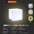 Square LED cube light stool with modern design for outdoor garden or patio use
