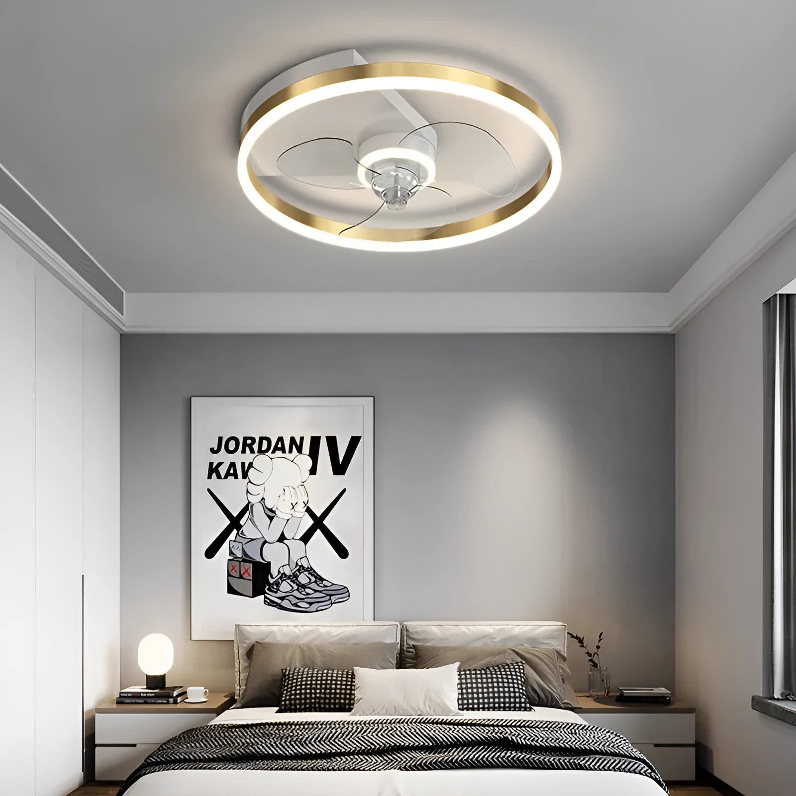 Nordic style simple modern ceiling lamp with iron construction for children's rooms and corridors