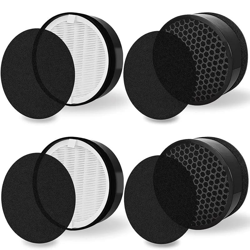 Levoit LV-H132 air purifier replacement filter accessories showing filter screen and cotton