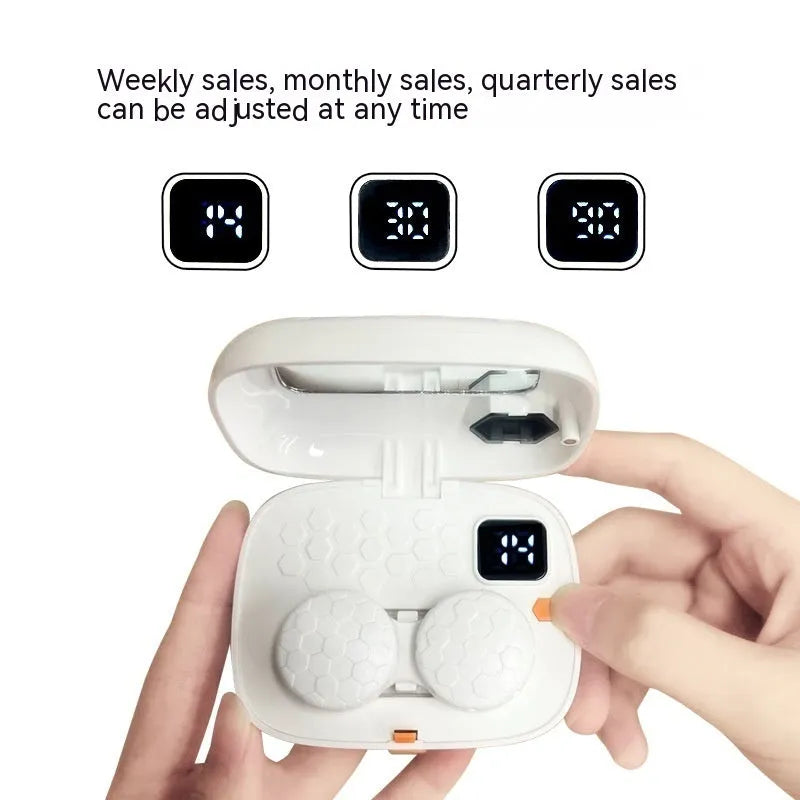 Compact pearl white automatic ultrasonic cleaning machine for glasses and contact lenses