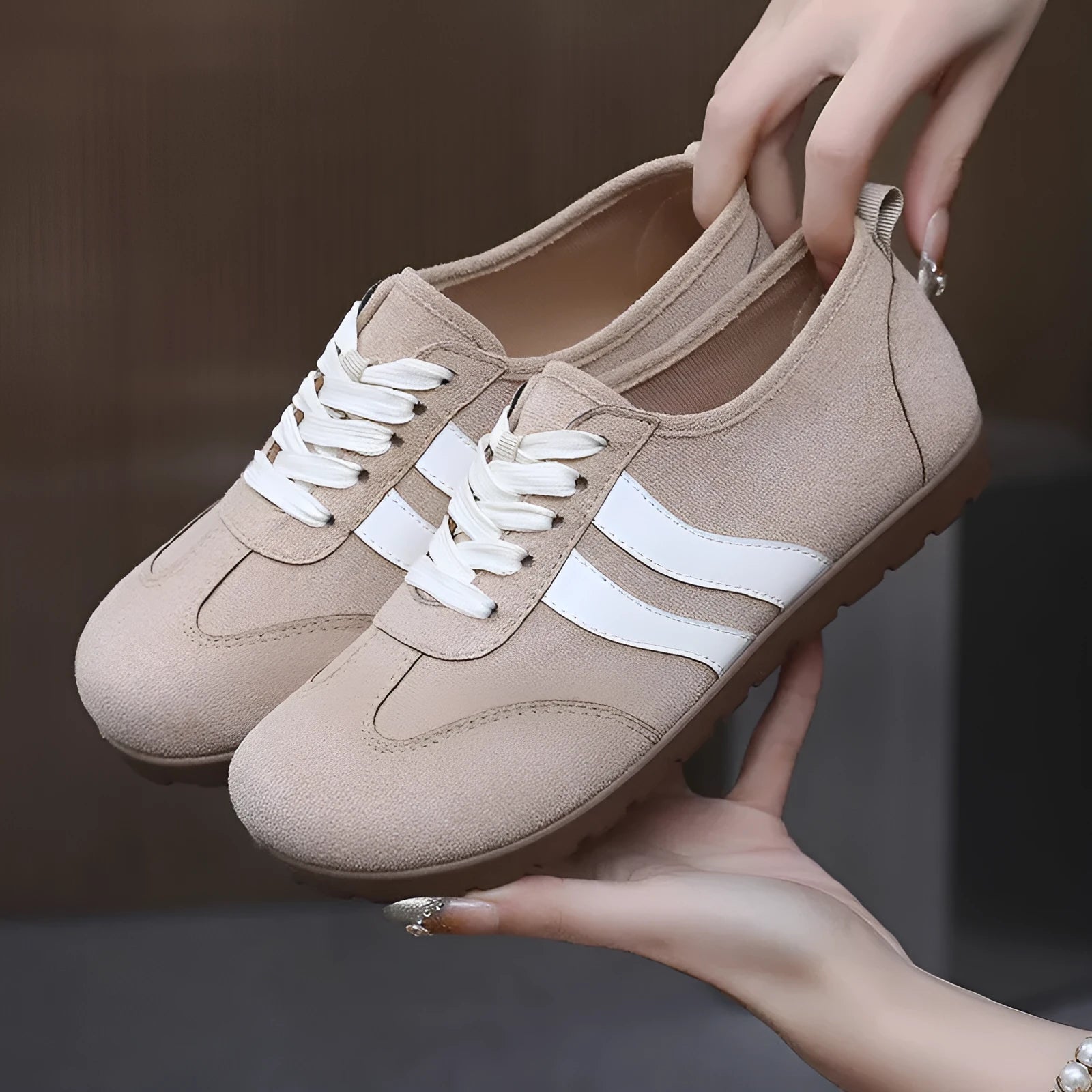 Women's vintage canvas sneakers in dark red with a round toe and soft rubber sole.