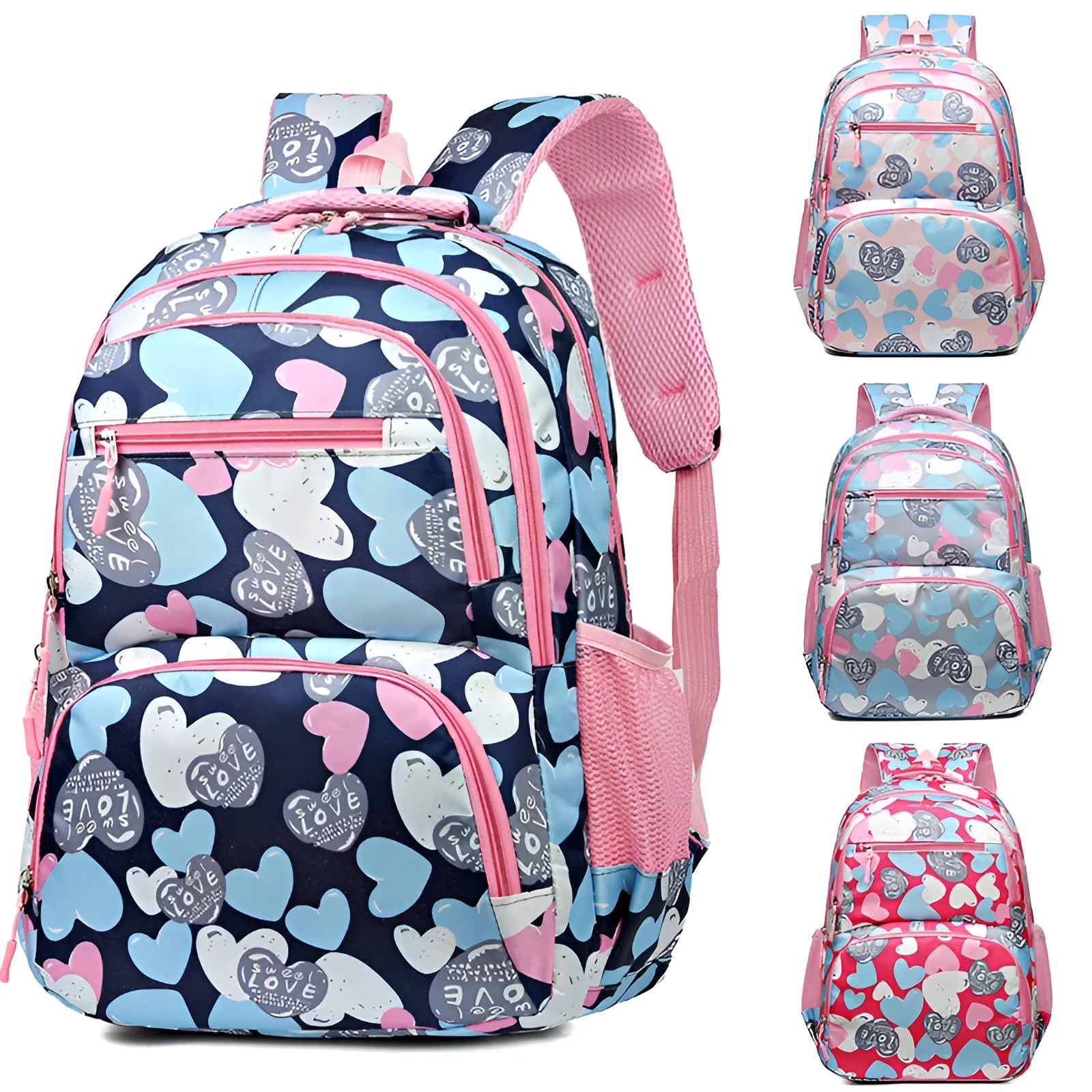 Student schoolbag with air pillow belt system in blue colour with large capacity design