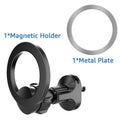Black magnetic car air vent phone holder with O-ring bracket design for mobile devices