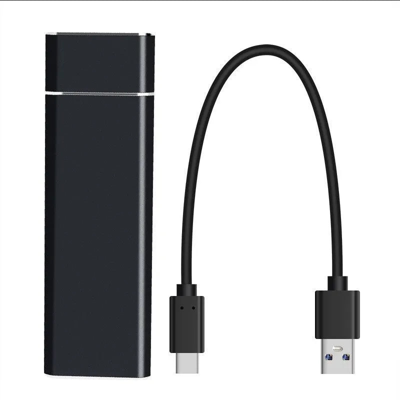 Sapphire blue metal portable external hard disk with USB cable for mobile phone and computer storage