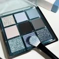 MUGELEEN nine-colour eye shadow plate with blue smoked shades and matte shimmer finishes