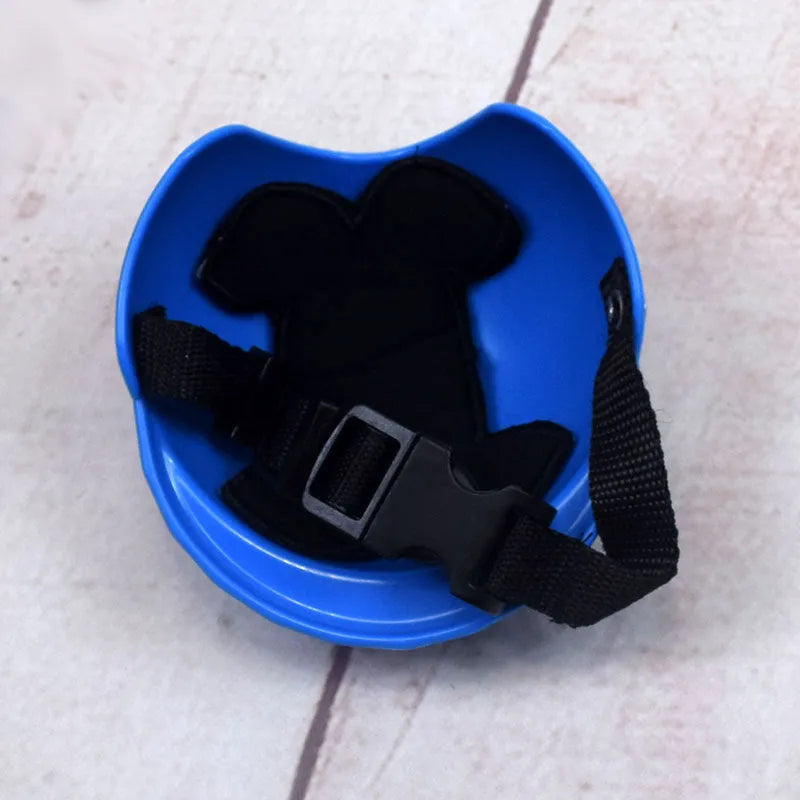 Plastic dog motorcycle cap helmet in seven colours with three size options for small medium large dogs