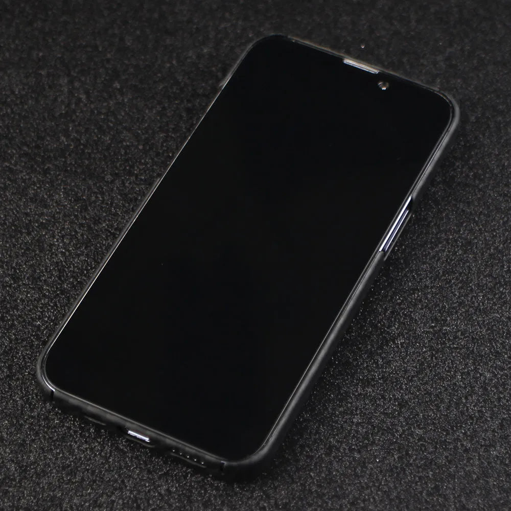 Matte black crater Kevlar fibre protective phone case for iPhone
