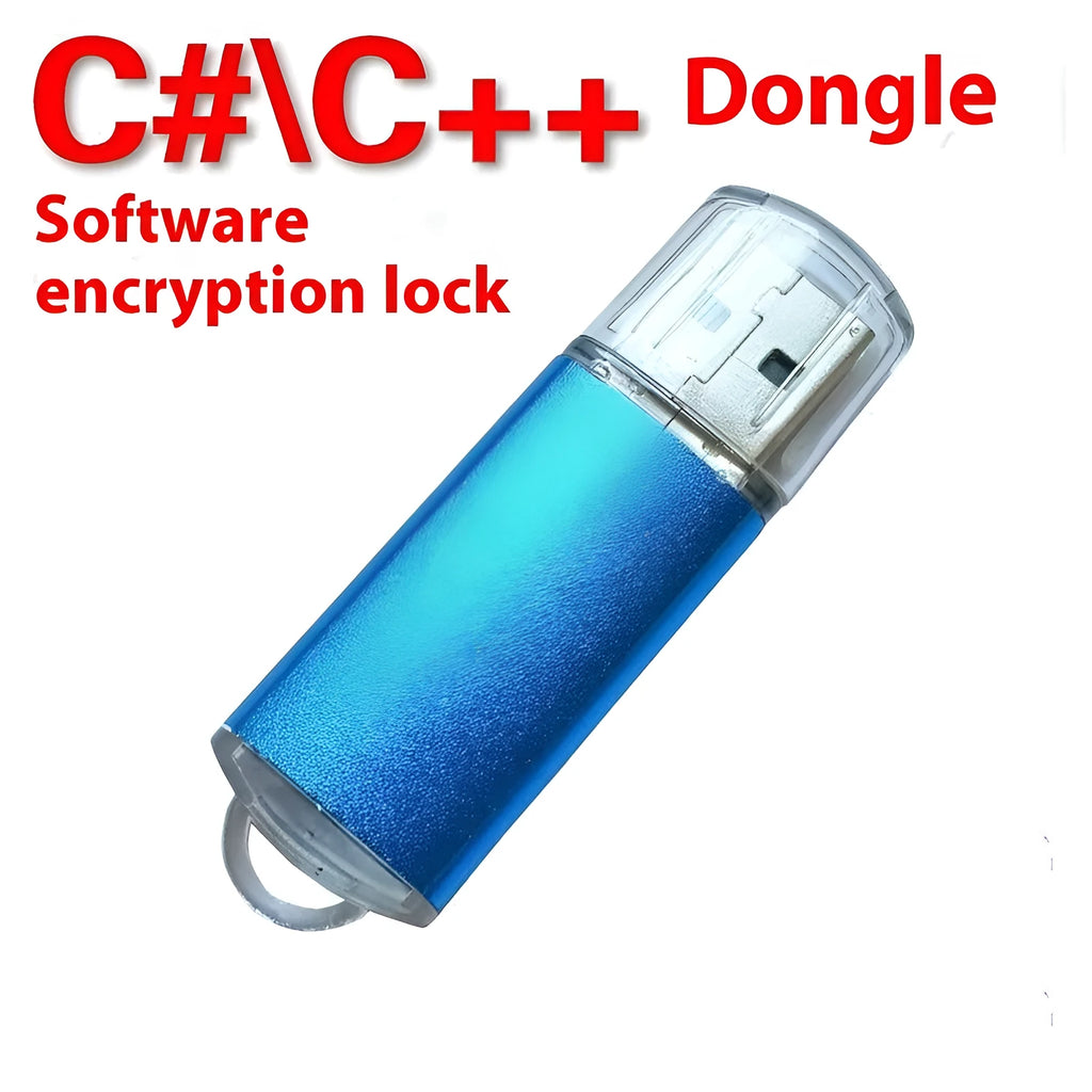 USB software protection dongle with metal shell in various colours for hardware-based encryption and licensing