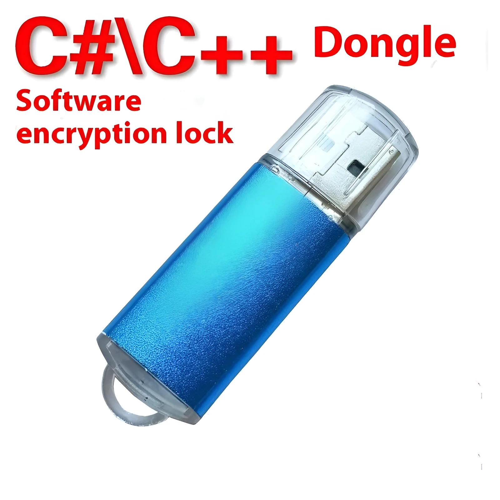 USB software protection dongle with metal shell in various colours for hardware-based encryption and licensing