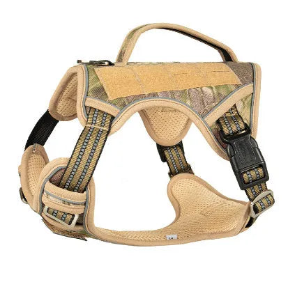 Oxford cloth tactical chest strap harness for search and rescue working dog in camouflage colour