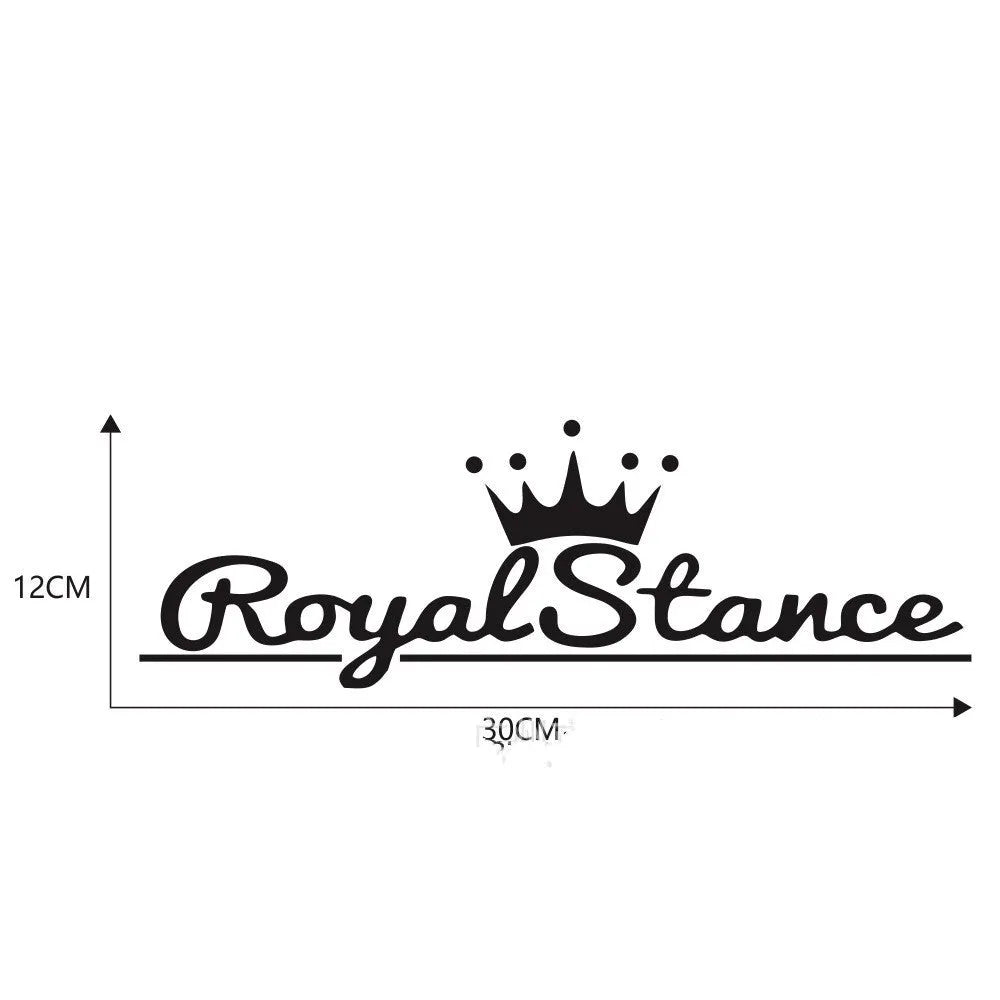Reflective crown design car sticker on vinyl sheet, shown in multicolour, black, and white options.