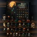 Halloween horror doll advent countdown box with resin figures and blind box packaging
