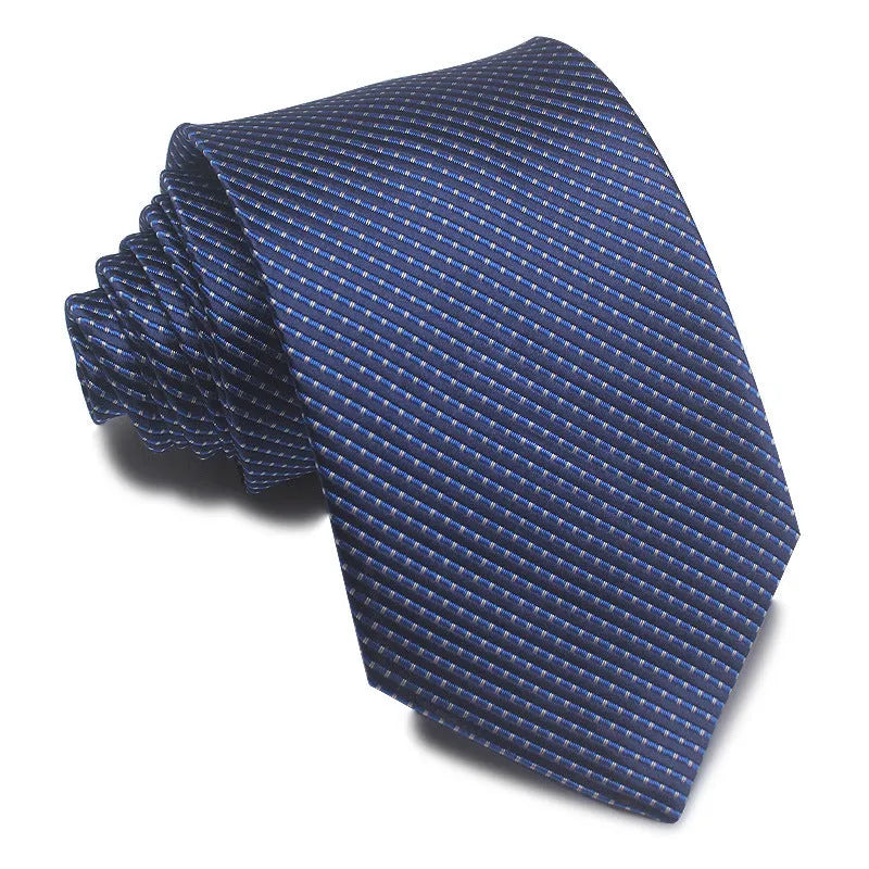 8cm wide polyester jacquard striped business tie in arrow shape for formal office wear