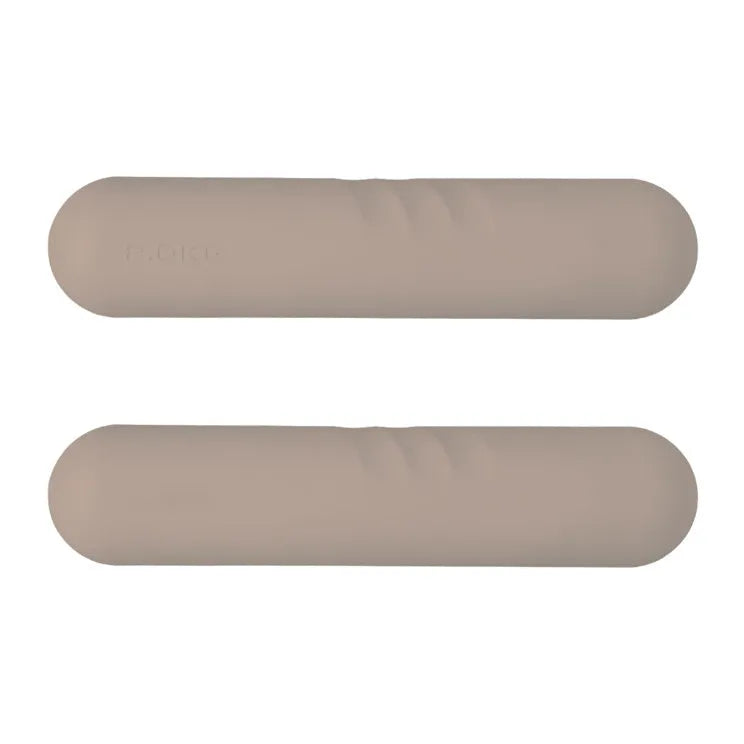 Silicone-edged hand-drawn dumbbell stick in a choice of colours including pink, green, and black, shown with cast iron weight.