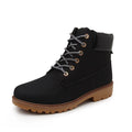 Men's pink high-top Martin boots with front lace-up and a low flat heel on a neutral background.