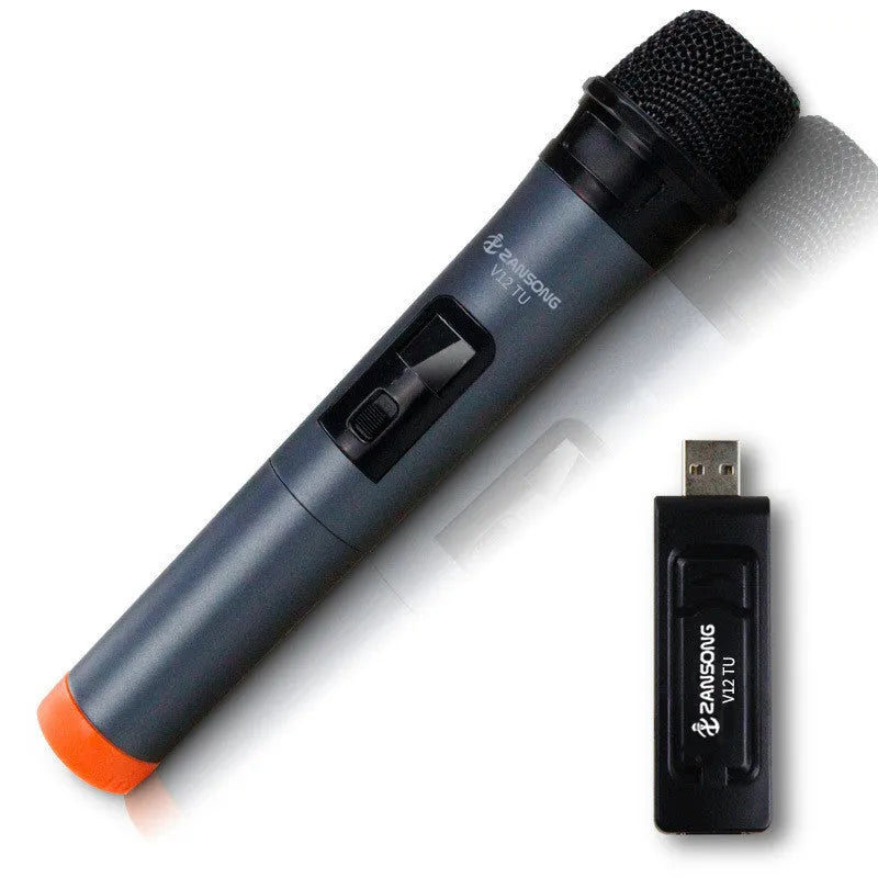 Black ZANSONG dynamic handheld microphone with heart-shaped polar pattern and USB receiver