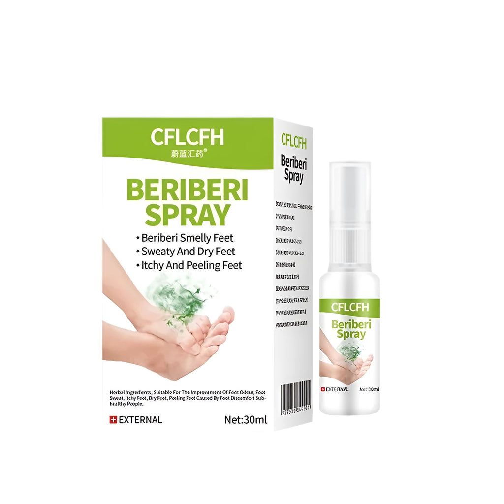 English Foot Odor Spray 30ml bottle for foot care with masks, creams, and scrubs