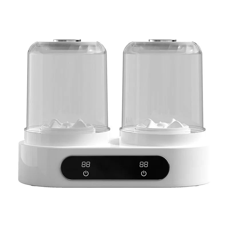 White double bucket mini washing machine with USB power connection for portable small garment laundry
