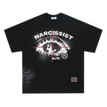 American retro hip hop gothic T-shirt in pure cotton with letter pattern design