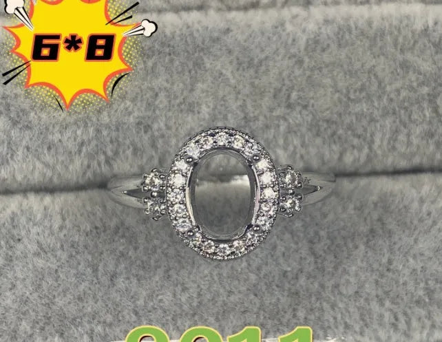 Open mouth copper ring with oval stone and five-pointed star decoration in Korean style