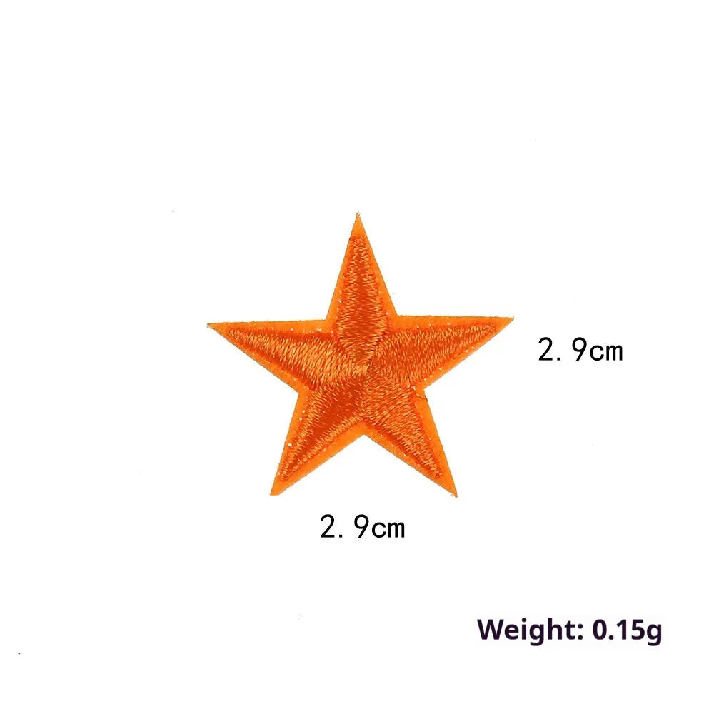 Colourful five-pointed star cloth embroidery stickers for DIY clothing decoration and craft projects
