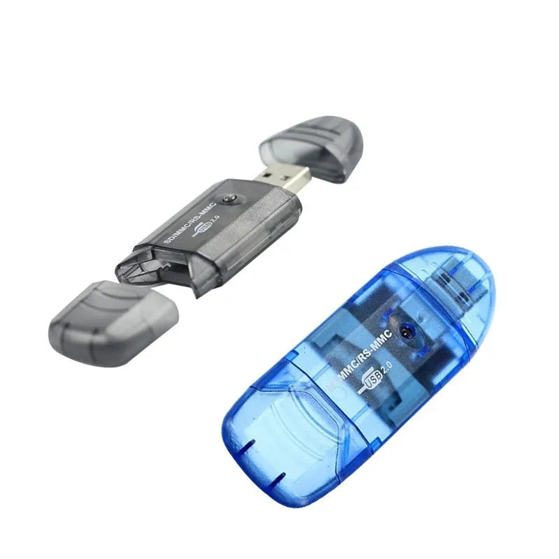 Transparent USB card reader with LED lighting options for computer memory card connectivity