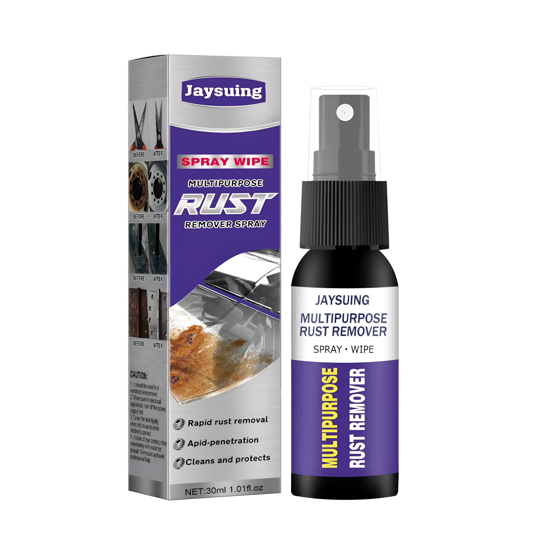 Metal rust remover spray bottle for wheel hub and faucet stainless steel rust removal