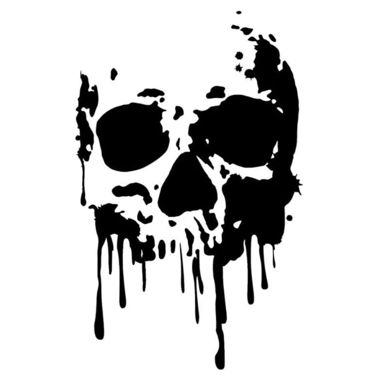 Skull bumper sticker 70x45cm PVC car window glass animal decal black white