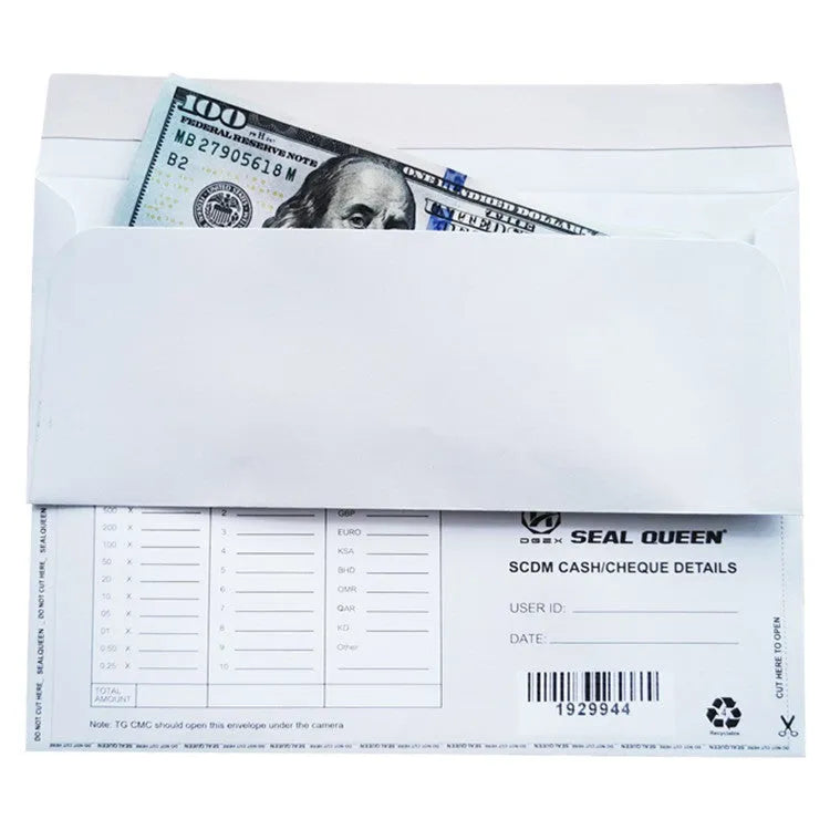 Blue confidential anti-opening self-adhesive security envelope showing size 105x240mm