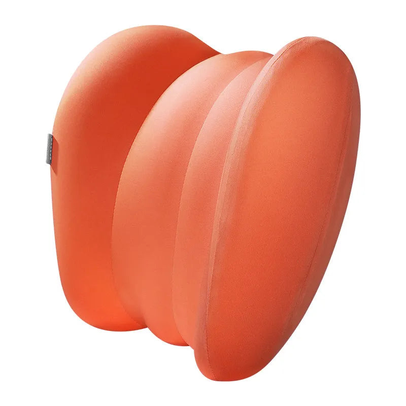 Car head pillow and lumbar support pillow set with memory foam filling in grey or orange colour options