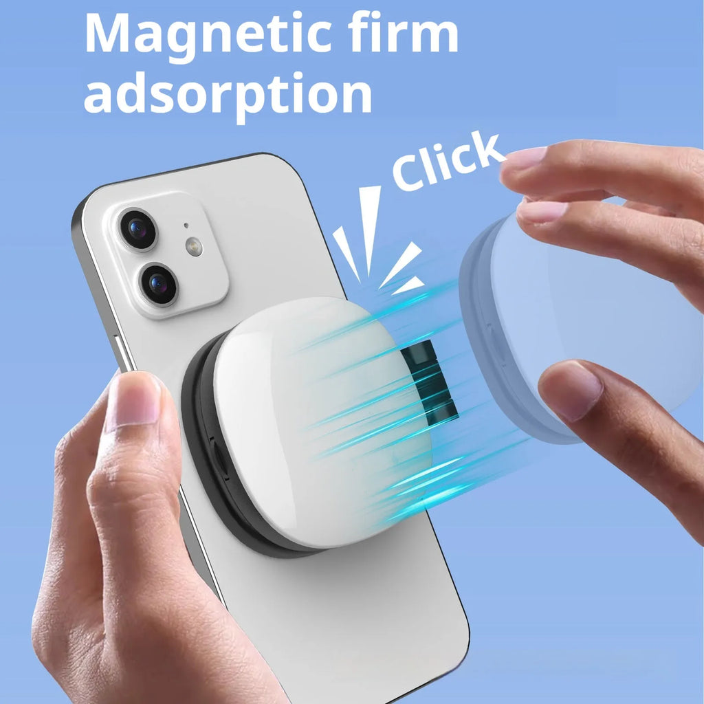 Mini black magnetic mobile phone fill light with ring light and flexible phone holder