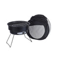 Small round folding ice stove with mesh grill and detachable legs for portable outdoor barbecue