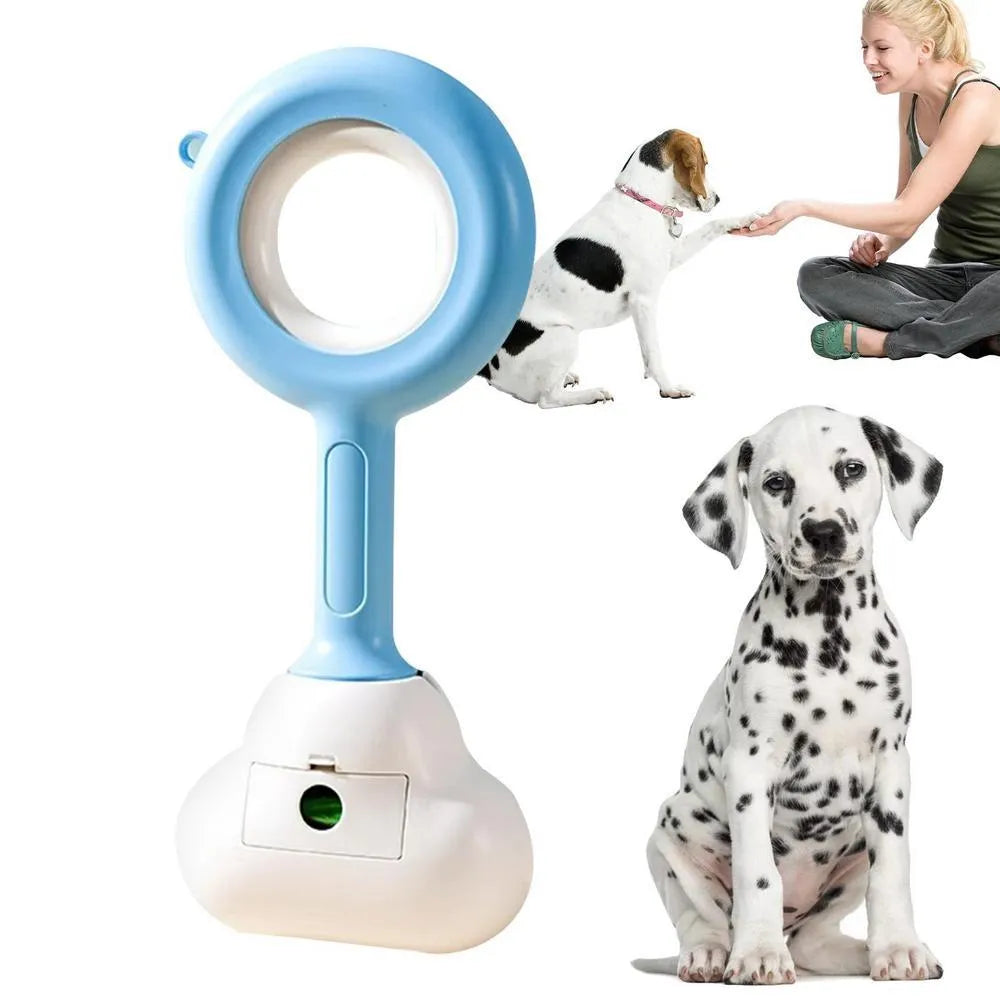 White blue ABS plastic dog poop scooper with cloud-shaped jaw design for outdoor pet waste collection