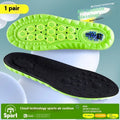 Green PU air cushion sports insoles with shock absorption and argy wormwood