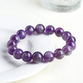 Natural Feather Amethyst crystal bracelet in Snow Mountain Purple with geometric and Ruyi beads