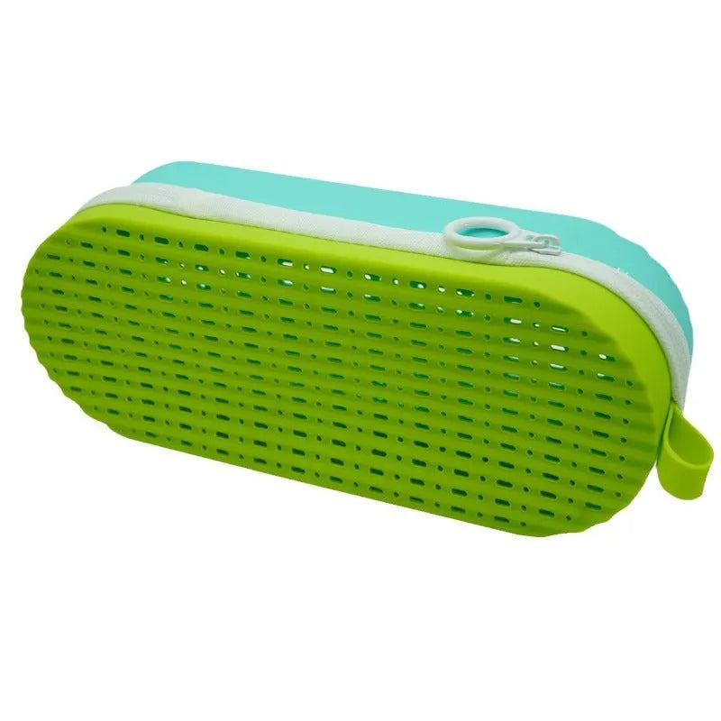 Silicone hard-shell glasses case with long hand in various colours including rose red light purple and black.