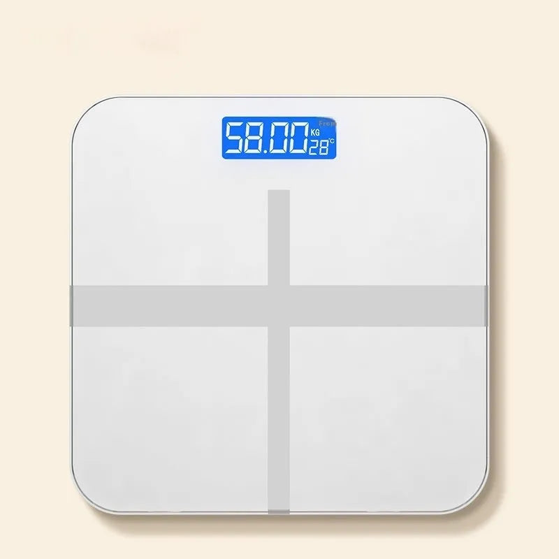 Square household body weighing scale in a choice of six colours, measuring 26cm.