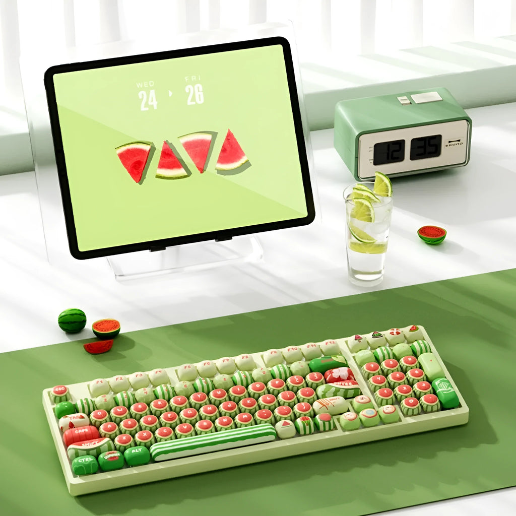 Watermelon themed mechanical keyboard key caps with five-sided sublimation printing on PBT material