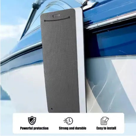 Blue and grey EVA foam boat fender for anti-collision protection during docking.
