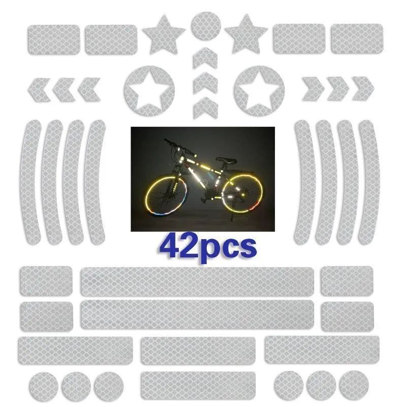 Bicycle reflective safety tape with grid pattern in four colour options measuring 11.5 by 21 centimetres