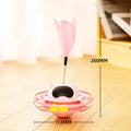 Pink plastic cat tumbler turntable toy with rotating design for independent pet play