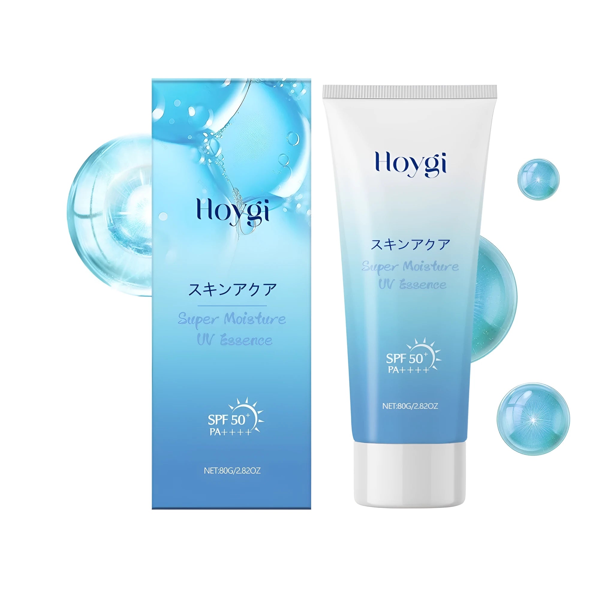 80g pump bottle of hyaluronic acid moisturising facial sunscreen cream with SPF50+ PA++++.