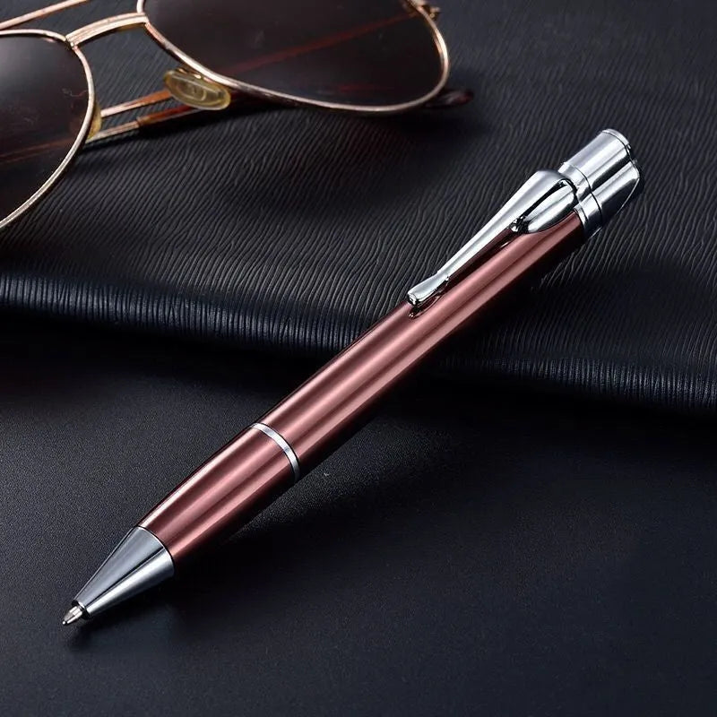 Metal refillable jet flame lighter pen with keychain in assorted colours