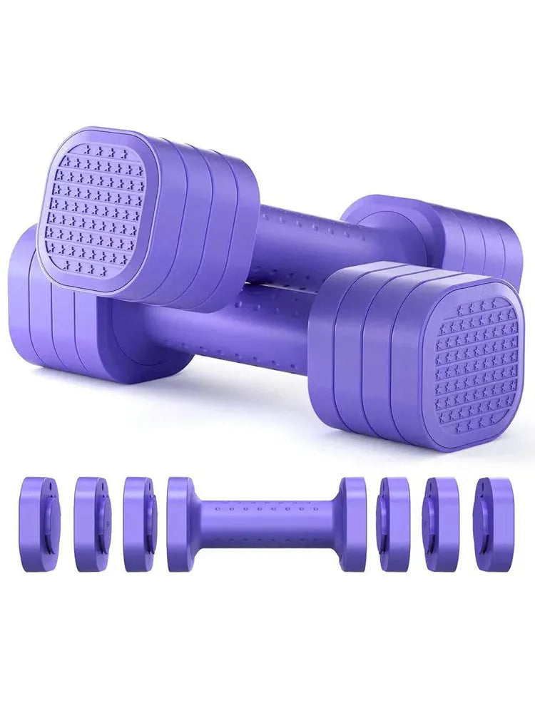 A pink detachable dumbbell with a 5lb weight for women's fitness and body shaping exercises.