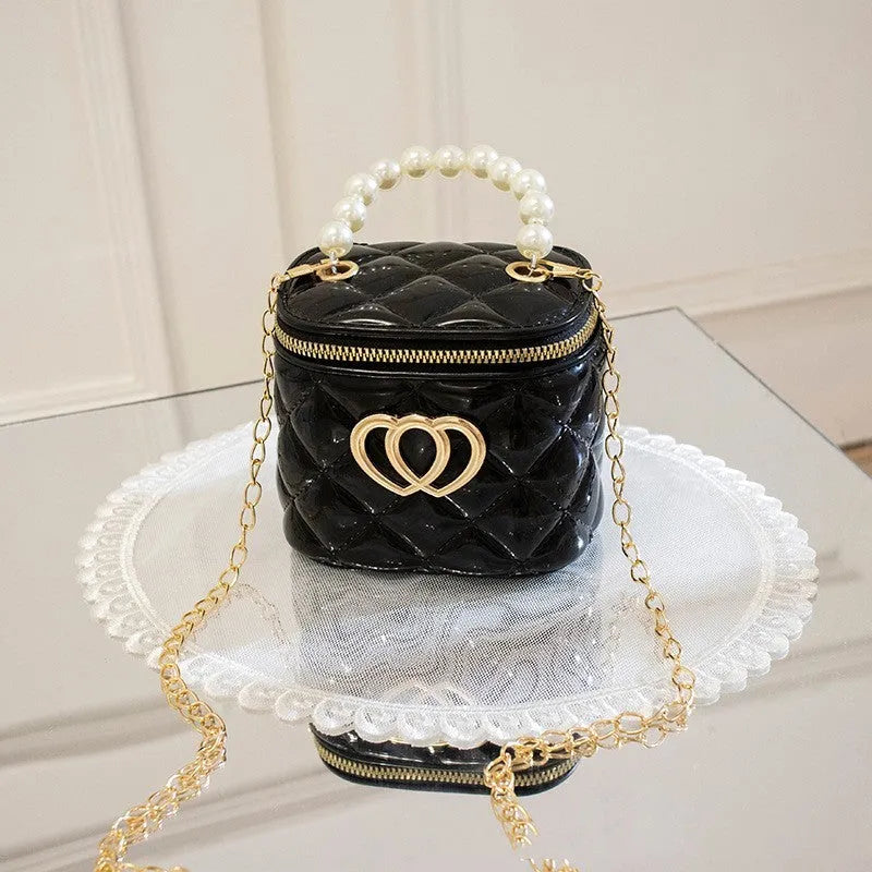 Women's PVC bucket gel bag with heart-shaped pattern in multiple colour options